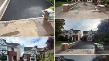 New SMA tarmac driveway with paving border in Blanchardstown, Dublin
